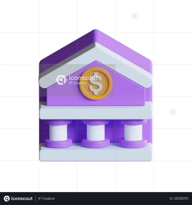 Bâtiment de la banque  3D Icon