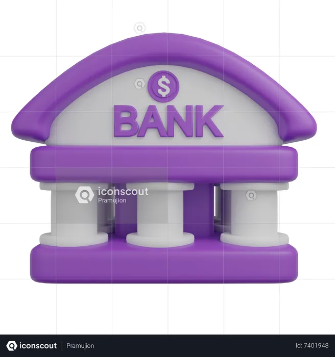 Bâtiment de la banque  3D Icon