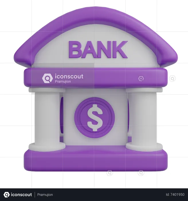 Bâtiment de la banque  3D Icon