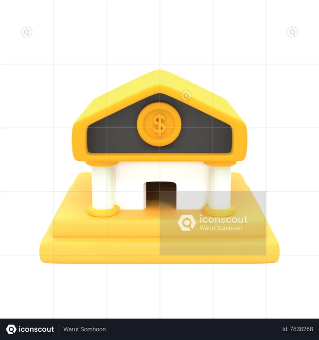 Bâtiment de la banque  3D Icon