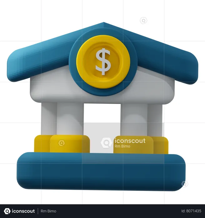 Bâtiment de la banque  3D Icon