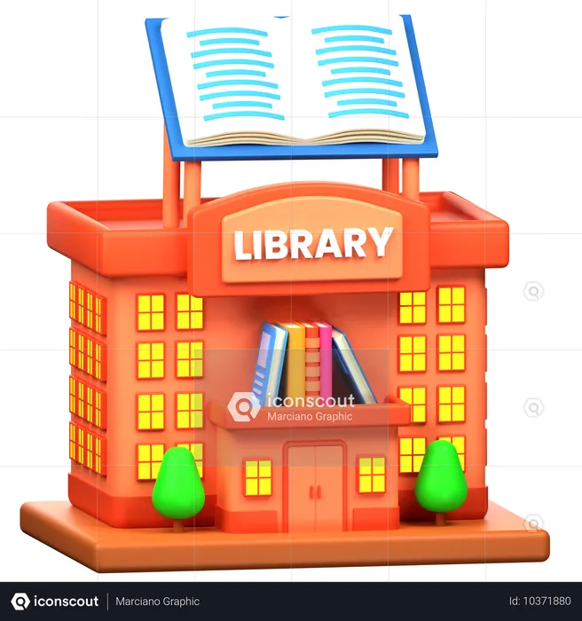 Bâtiment de la bibliothèque  3D Icon