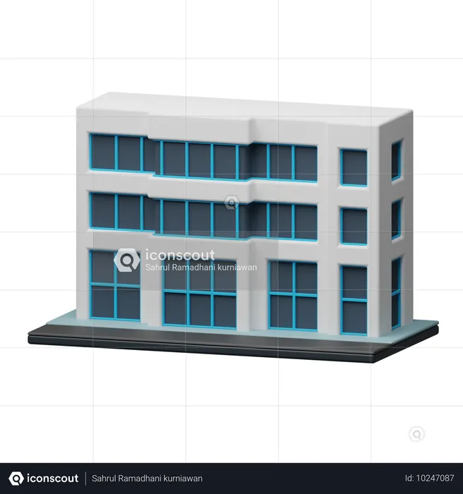 Bâtiment d'entreprise moderne  3D Icon