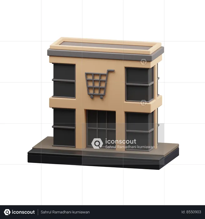 Bâtiment du centre commercial  3D Icon