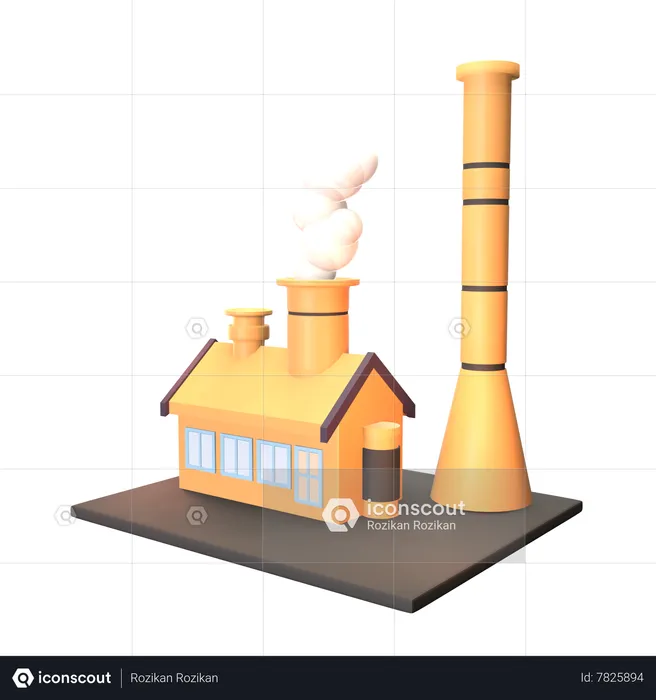 Bâtiment d'usine  3D Icon