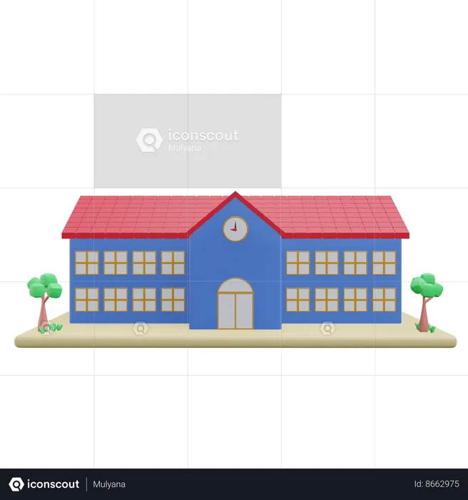 Bâtiment scolaire  3D Icon