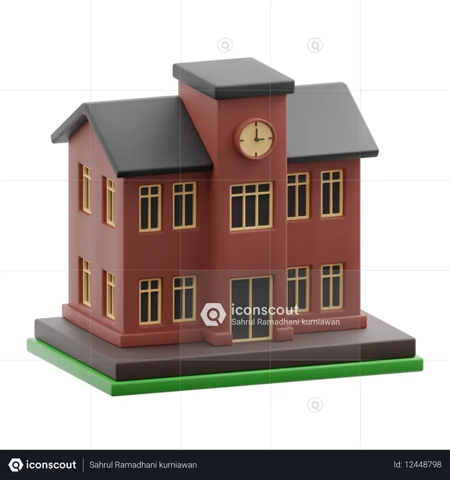 Bâtiment scolaire  3D Icon