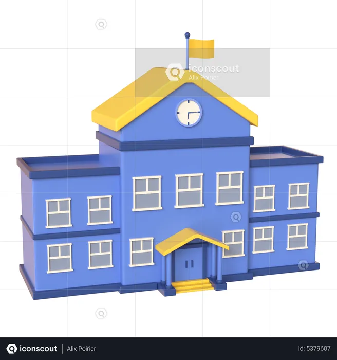 Bâtiment scolaire  3D Icon