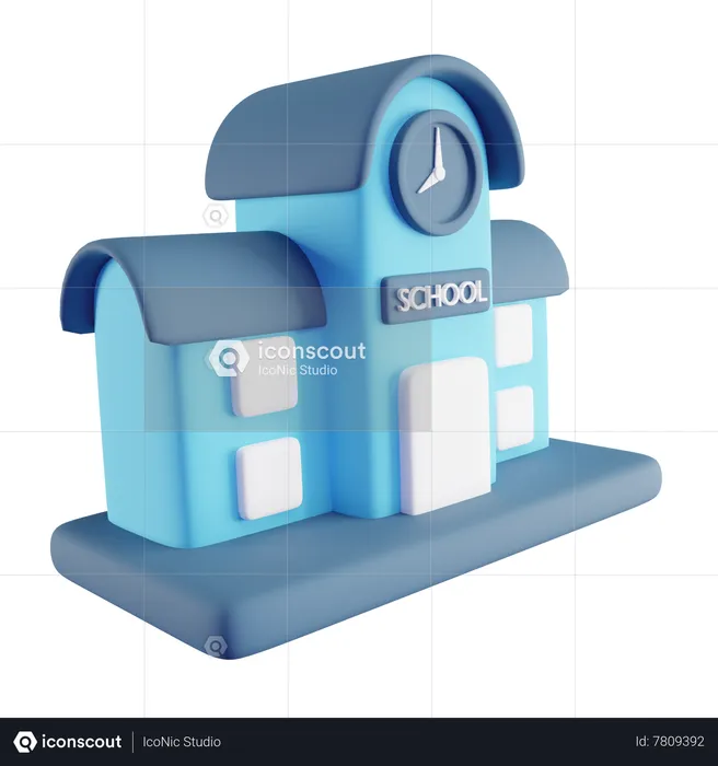 Bâtiment scolaire  3D Icon