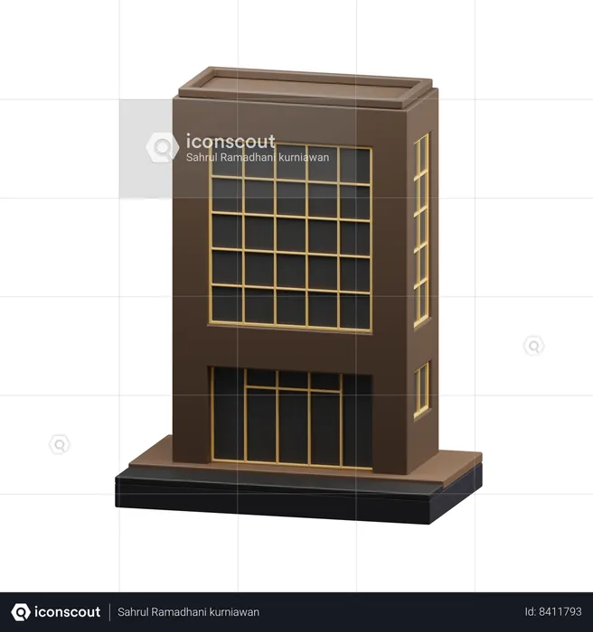 Bâtiment gratte-ciel  3D Icon