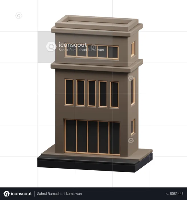 Bâtiment gratte-ciel  3D Icon