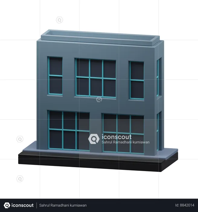 Bâtiment moderne  3D Icon