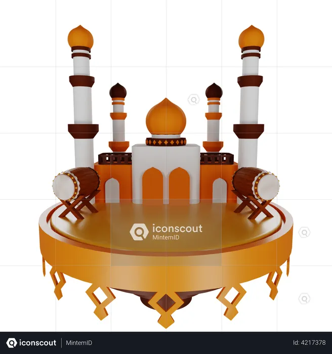 Bâtiment de la mosquée  3D Illustration