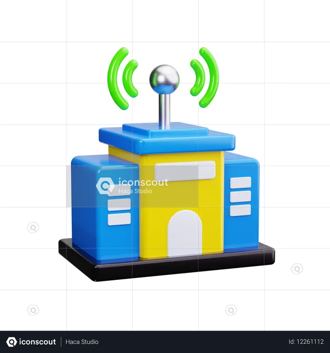 Bâtiment radio  3D Icon