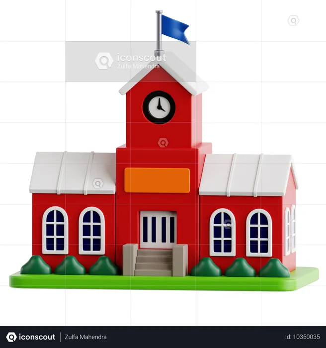 Bâtiment scolaire  3D Icon