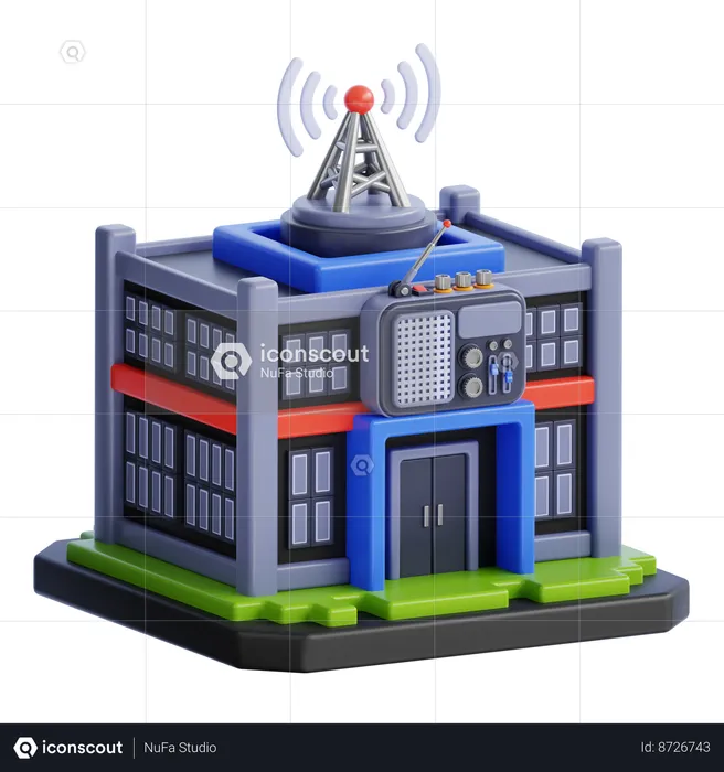 Bâtiment du studio de radio fm  3D Icon