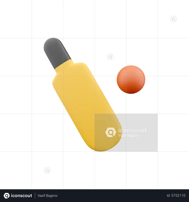Une batte et une balle  3D Icon