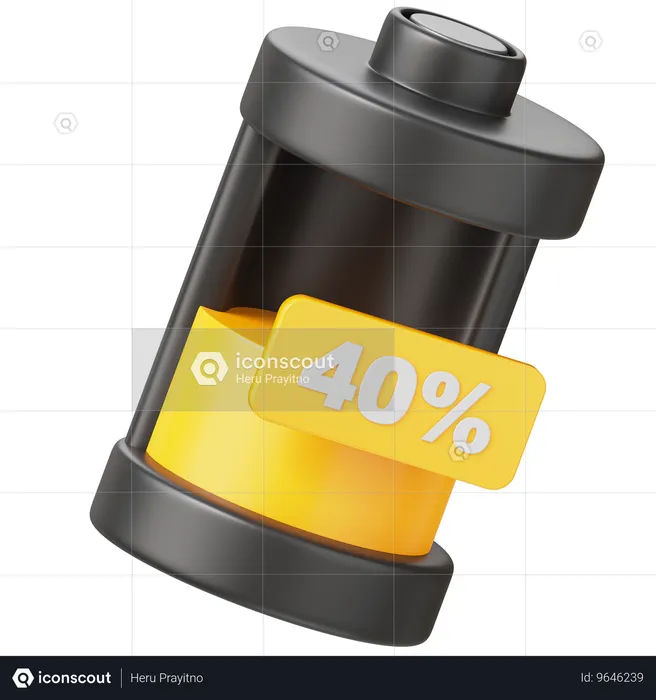 Batterie 40 pour cent  3D Icon