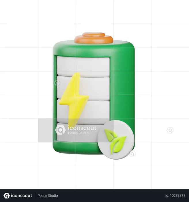 Batterie écologique  3D Icon