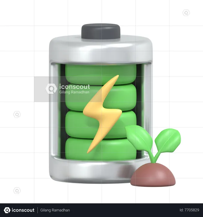 Batterie écologique  3D Icon