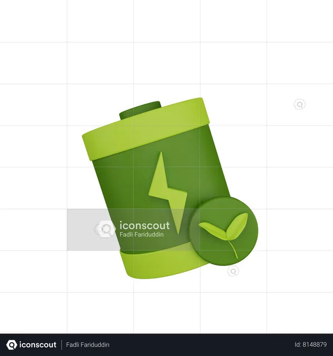 Batterie écologique  3D Icon