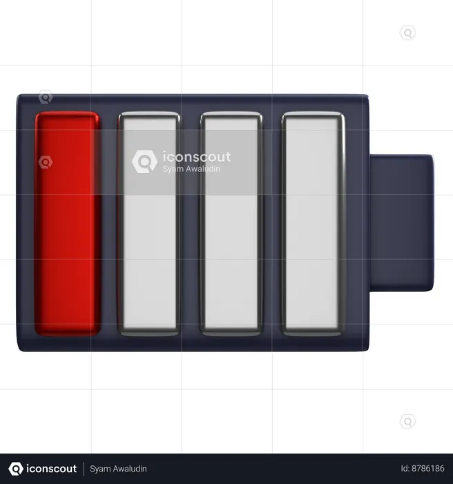 Batterie faible  3D Icon