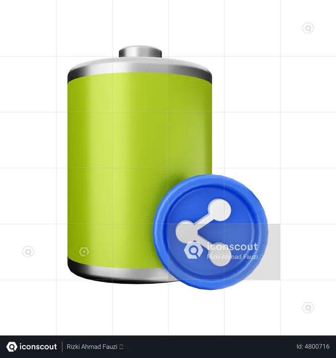 Batterie partager l'énergie  3D Illustration