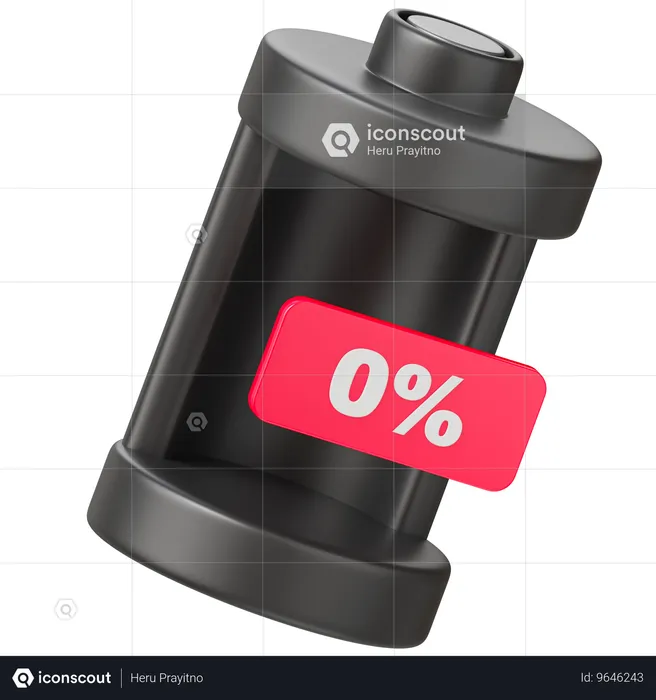 Battery 0 Percent  3D Icon