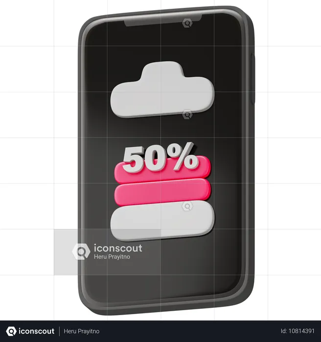 Battery 50 Percent  3D Icon