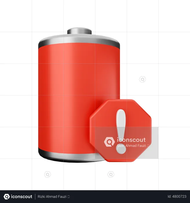 Battery Alert  3D Illustration