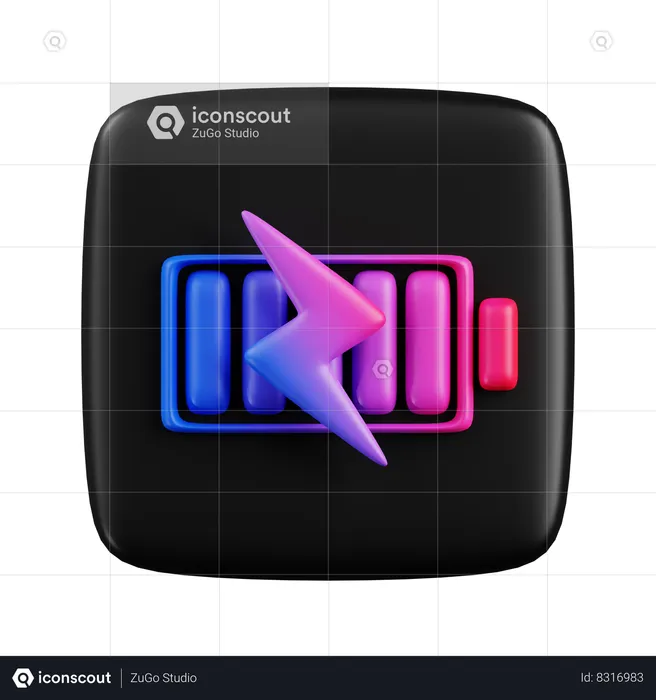 Battery Charging  3D Icon