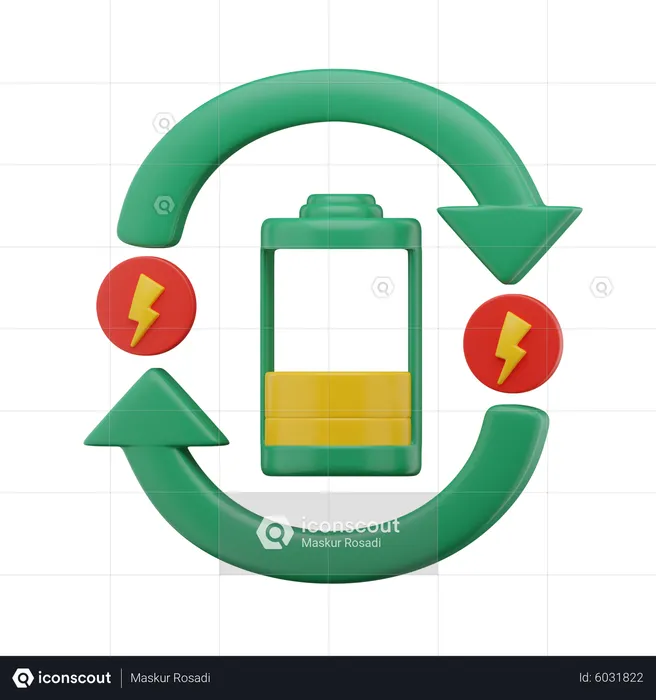 Battery Cycle  3D Icon
