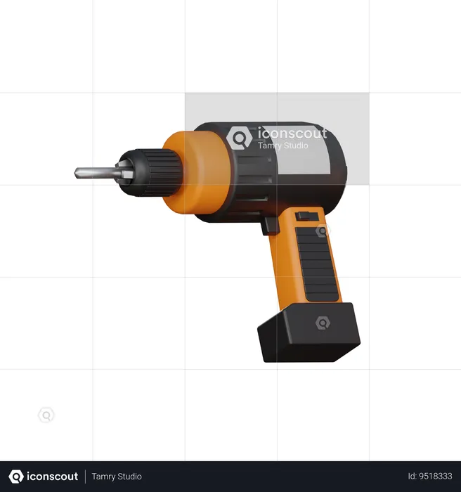 Battery drill  3D Icon