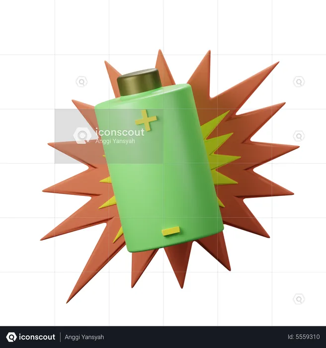 Battery Explode  3D Icon