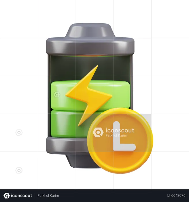 Battery On Charging Process  3D Icon