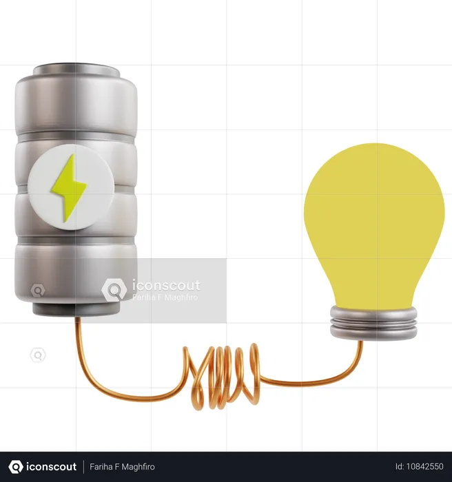 Battery Powered Light Bulb Circuit  3D Icon