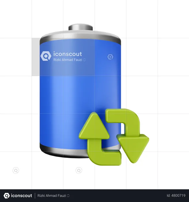 Battery Recycle  3D Illustration