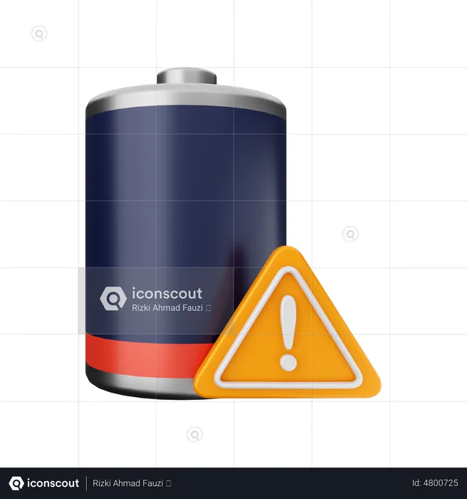Battery Warning  3D Illustration