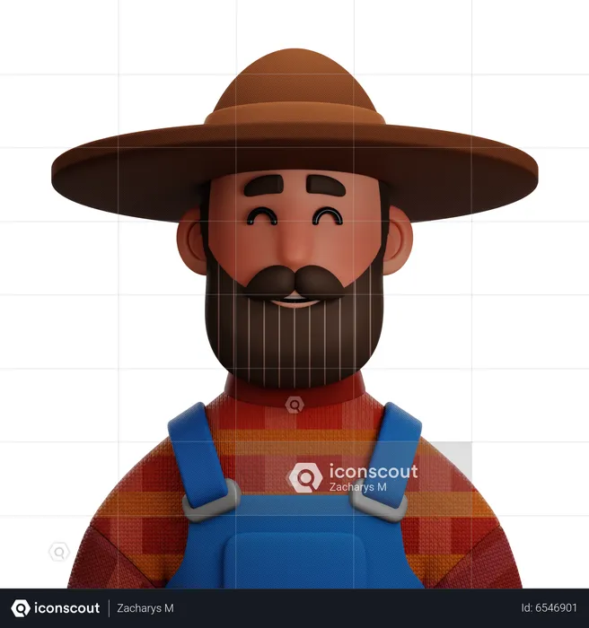 Bauer Mann  3D Icon