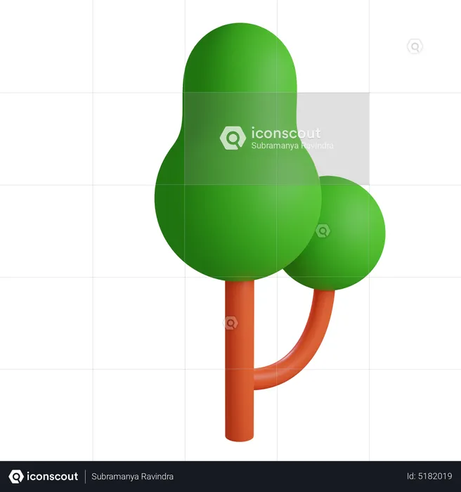 Baum mit Zweig  3D Icon