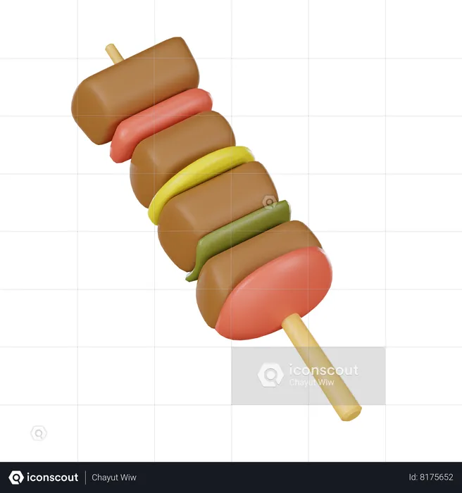 Bbq Kebab  3D Icon