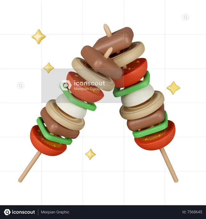 Bbq Kebab  3D Icon