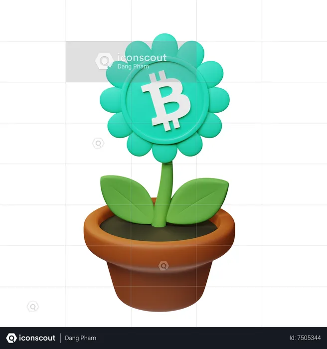 Pot de plante crypto bch  3D Icon