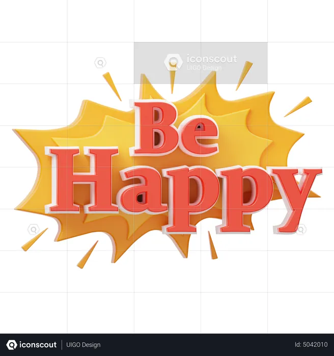 Be Happy  3D Icon