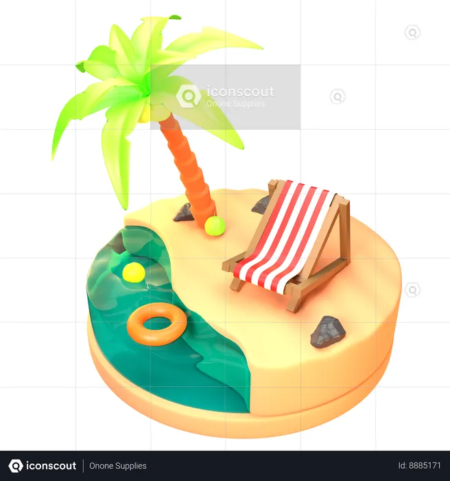 Beach  3D Icon