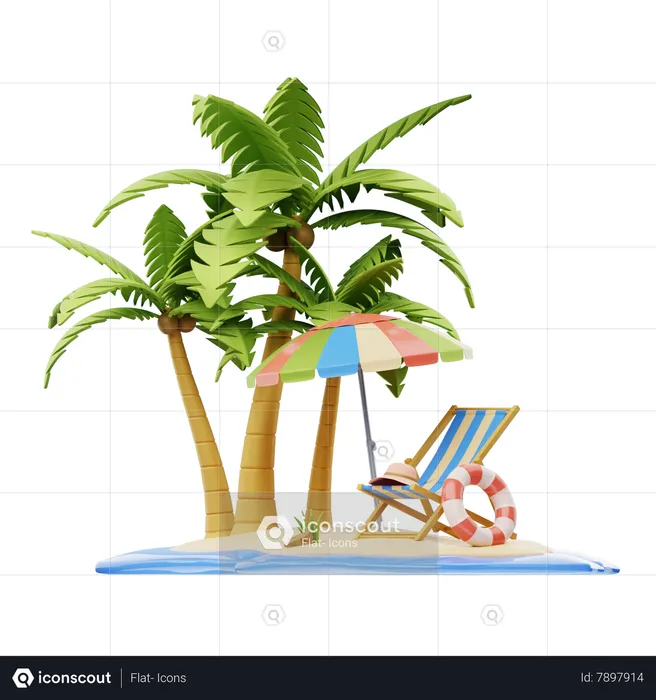 Beach  3D Icon