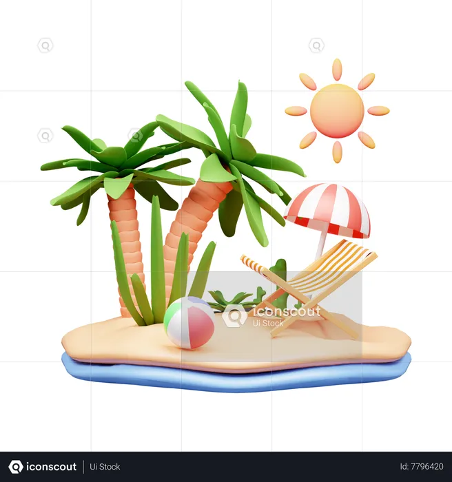 Beach  3D Icon