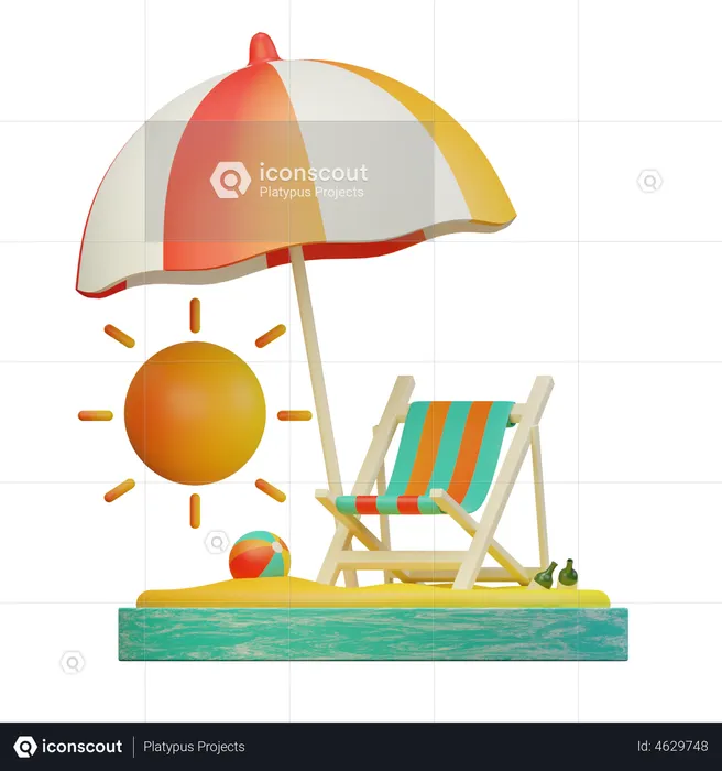 Beach  3D Illustration