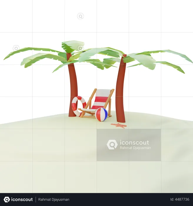 Beach  3D Illustration