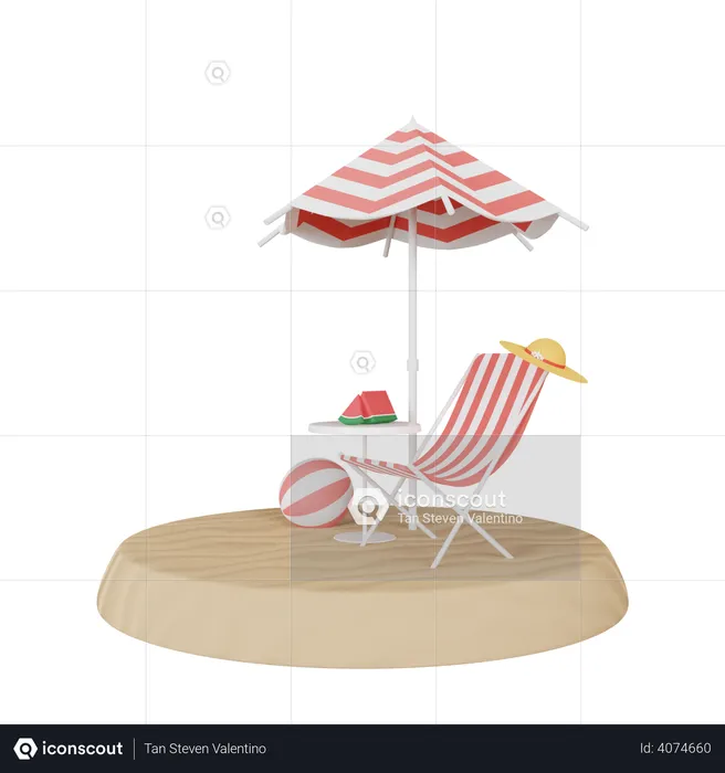 Beach atmosphere  3D Illustration